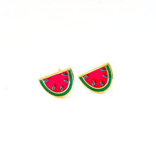 Watermelon Enamel Earrings