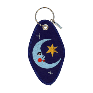 Sun and Moon Embroidered Keychain