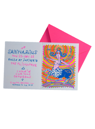 Sagittarius risograph card