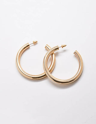 Medium Gold Hoop Earrings - Fall/Back to School Statement Jewelry