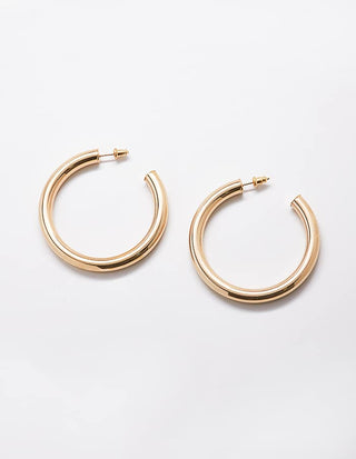 Medium Gold Hoop Earrings - Fall/Back to School Statement Jewelry